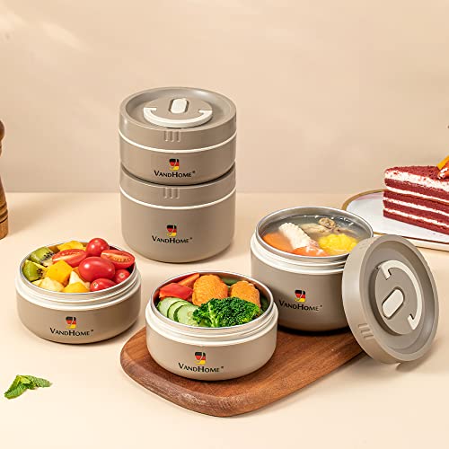Arderlive Lunch Bento Box With Bag, Portable Thermal Leakproof Lunch Containers, 18/8 Stainless Steel Stackable Insulated Lunch Box For Adults, Picnic Work And Travel, 68 Oz, Khaki #TOP1