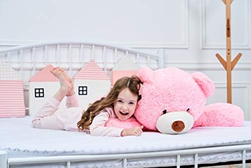 IKASA Giant Teddy Bear Plush Toy Stuffed Animals (Pink, 100cm)