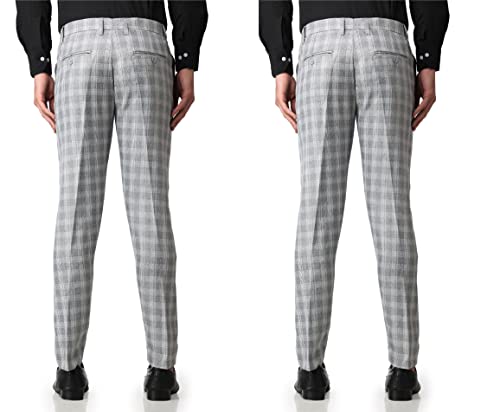 Image of MALENO Men's Polycotton Slim Fit Checkered Trouser |Trousers for Office, Party | Men Formal Pant