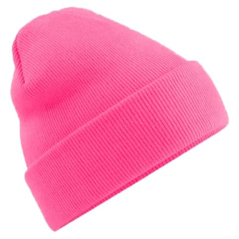 JILANI HANDICRAFT Soft Multicolor Winter Hats, Knitted Beanie Hats for Women & Men Knit Cuffed Beanies Women Plain Beanies (Acrylic, Deep Pink) Cover