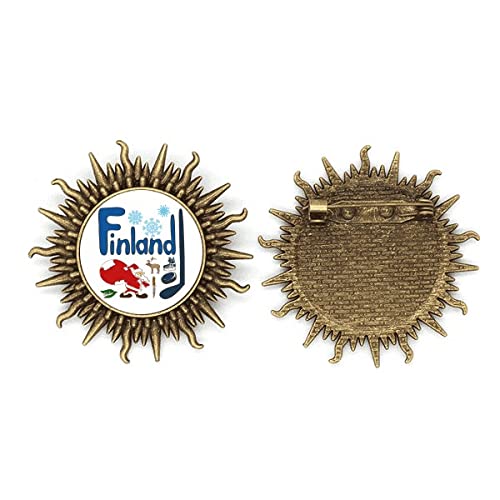 Broche Finlande en métal le cadeau idéal pour amoureux du pays