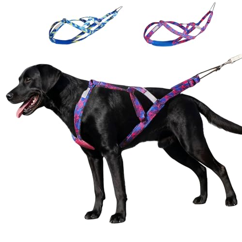 GentleBliss Canicross Dog Harness for Huskies, Blue, L