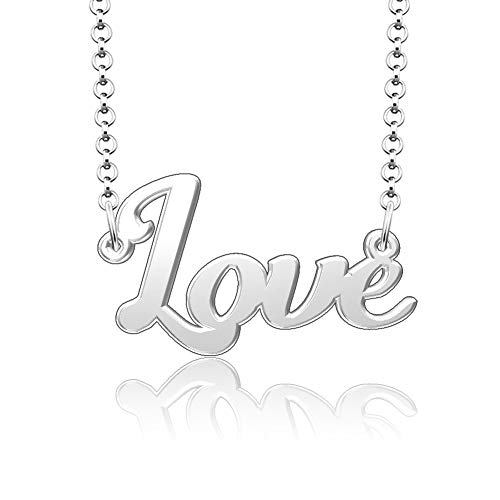 Real Silver Custom Name Necklace Personalized Nameplate Silver Pendant 925