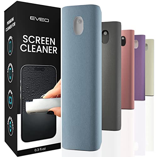 Eveo Screen Cleaner - Phone, Computer, Laptop & Tablet Cleaner - Built-in Microfiber - Sky Blue