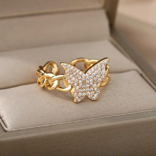 Bague papillon réglable style rétro pour un look esthétique quotidien - 2