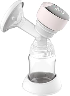 Hosioe Bomba tira-leite elétrica integrada Bomba tira-leite mãos-livres para amamentação 4 modos e 12 níveis ajustáveis Tela LED antirrefluxo de baixo ruído Bateria embutida com mamadeiras de 150 mlb169
