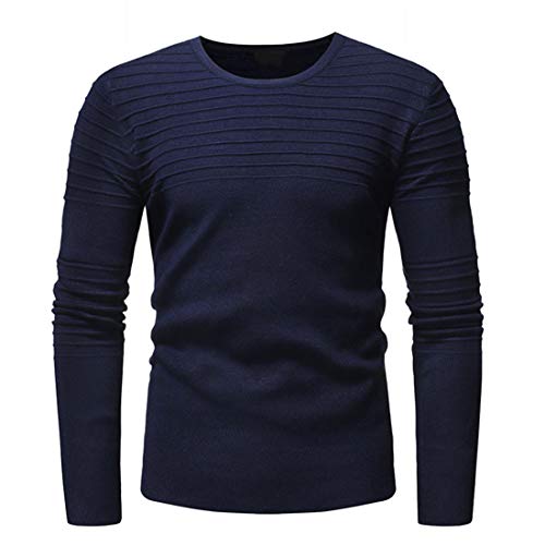 ZCZH Felpa Uomo, Knit Crew Neck Felpa Uomo Manica Lunga Pullover Elegante Camicia Pile Leggere Slim Fit Felpe 2020 Autunno e Inverno Nuova Maglia di Tuta Crewneck Felpa L