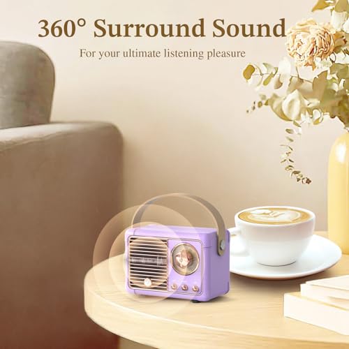 Image of PRUNUS Bluetooth Speaker, Mini Wireless Bluetooth Speaker,Cute Support USB /TF Card /AUX for Kitchen Desk Bedroom Office Party Outdoor(Purple)
