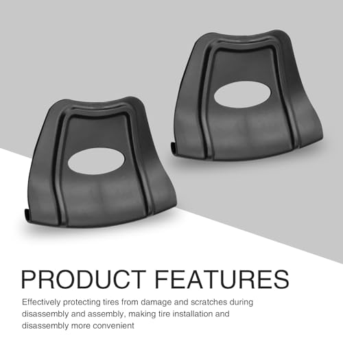 Image of Pack-2 Car Tire Disassembly Rim Protector, Double Convex Anti-Slip Structure Rim Anti-sratch Cover, Oval Hollow Handle Labor-Saving Easy-to-Turn Tool, Universal for Cars Motorcycles (Black)