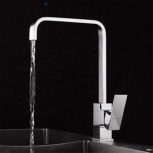 Robinetterie de cuisine : mitigeur d'évier à grue rotatif avec cartouche céramique anti-fuite
