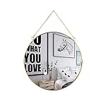 LONGWIN Hanging Wall Circle Mirror Decor Gold Geometric Mirror with Chain for Bathroom Bedroom Living Room 9.8"