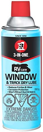 3-in-ONE RV Care Window & Track Dry Lube 283g case | Leaves a Clear, Protective lubricating Film to Reduce Friction, Without attracting Dirt | 01245 | Single Can