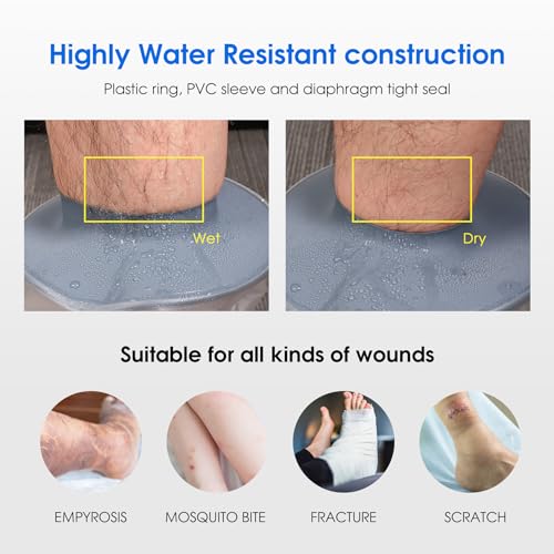 Housse de plâtre imperméable pour douche et plaie du genou pour adulte – Sac de douche étanche pour chirurgie – Réutilisable (D-genou-M) – vue 6