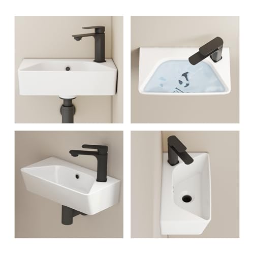 Lavabo pequeño para aseo de invitados EMKE rectangular ideal para ganar espacio en baños 5