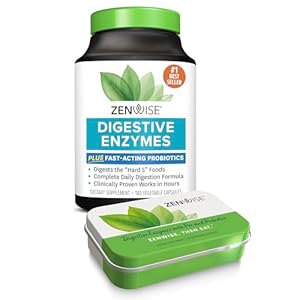 Zenwise Health Digestive Enzymes – Probiotic Multi Enzymes with Probiotics and Prebiotics for Digestive Health and Bloating Relief for Women and Men, Daily Enzymes for Gut and Digestion – 180 Count