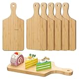 6 Pcs Thicken Cutting Board Bamboo Bulk Wood Chopping Board Serving Board Charcuterie Boards for Laser Engraving Mother' Day Wedding Housewarming Gift (Bamboo)