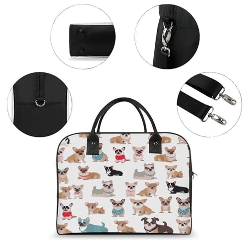 Maletín de nylon con patrón de perro y correa ajustable miniatura 6