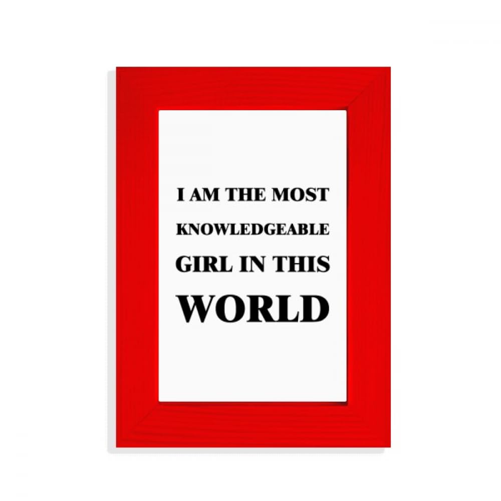 Cadre photo I Am The Knowledgeable Girl rouge pour décoration de bureau