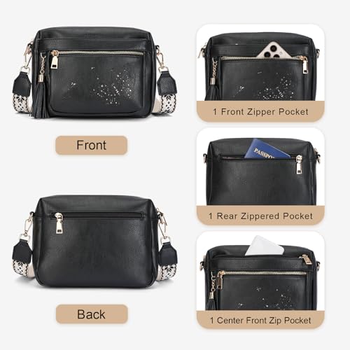 Image of KITEVIUN Crossbody Bags for Women Trendy Leather Crossbody Purse Shoulder Handbags Butterfly Design