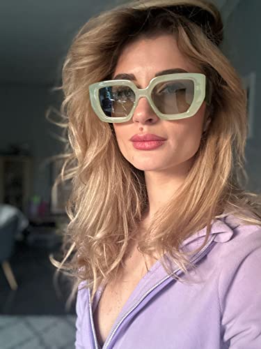 FEISEDY Oversized Square Sunglasses for Women Men Thick Frame Shades B40743