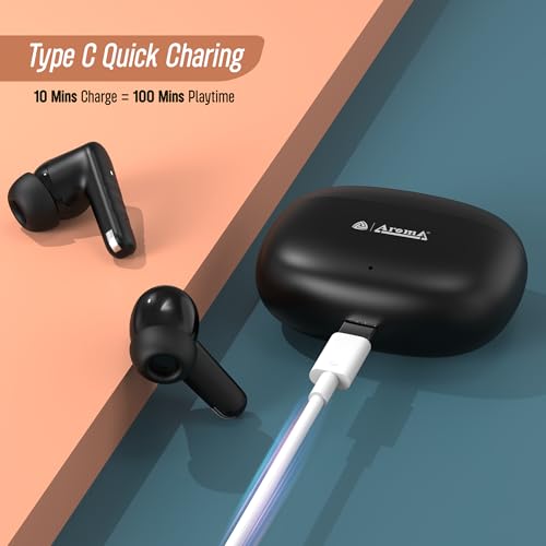 Image of AROMA NB126 Bolt V5.4 Upto 60Hr Playtime* Dual Paring, Fast Charging, Heavy Bass Bluetooth