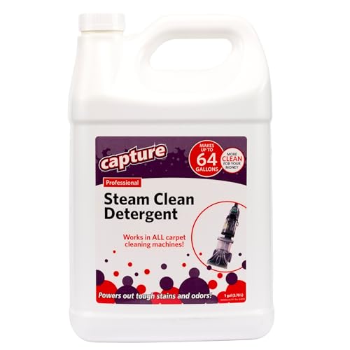 Capture Professional Steam Clean Detergent for All Machines - Home, Car, Dogs & Cats Pet Carpet Cleaner Solution - Strength Odor Eliminator, Stains Spot Remover (1 Gallon)