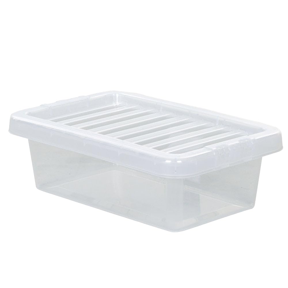 Clear Plastic 4l/7L/11L/14L/25L/32L/37L/45L/60L/80L WHAM Crystal Storage Box with Lid Multi Us Home Office & Workplace Stackable Strong Boxes (Plastic, 4L)