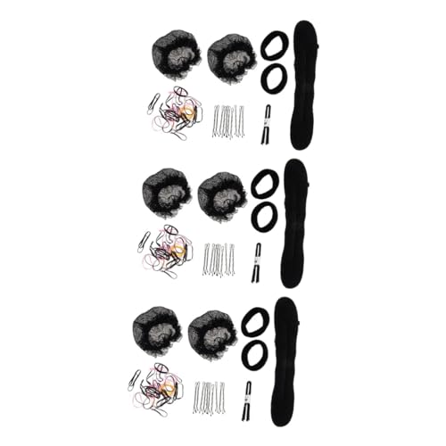 Filet bun noir invisible pour danseuses de ballet et coiffures de danse lot de 3