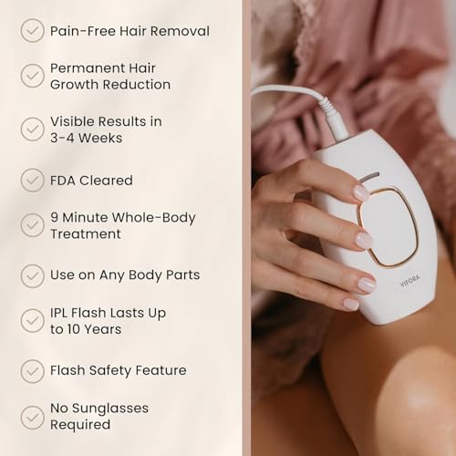 Image of VIFORA IPL Hair Removal Device for Women & Men - Painless Permanent Laser Hair Remover for Face & Body - At-Home Epilator for Bikini, Legs, Arms, Underarms - Fast & Safe Hair Removal