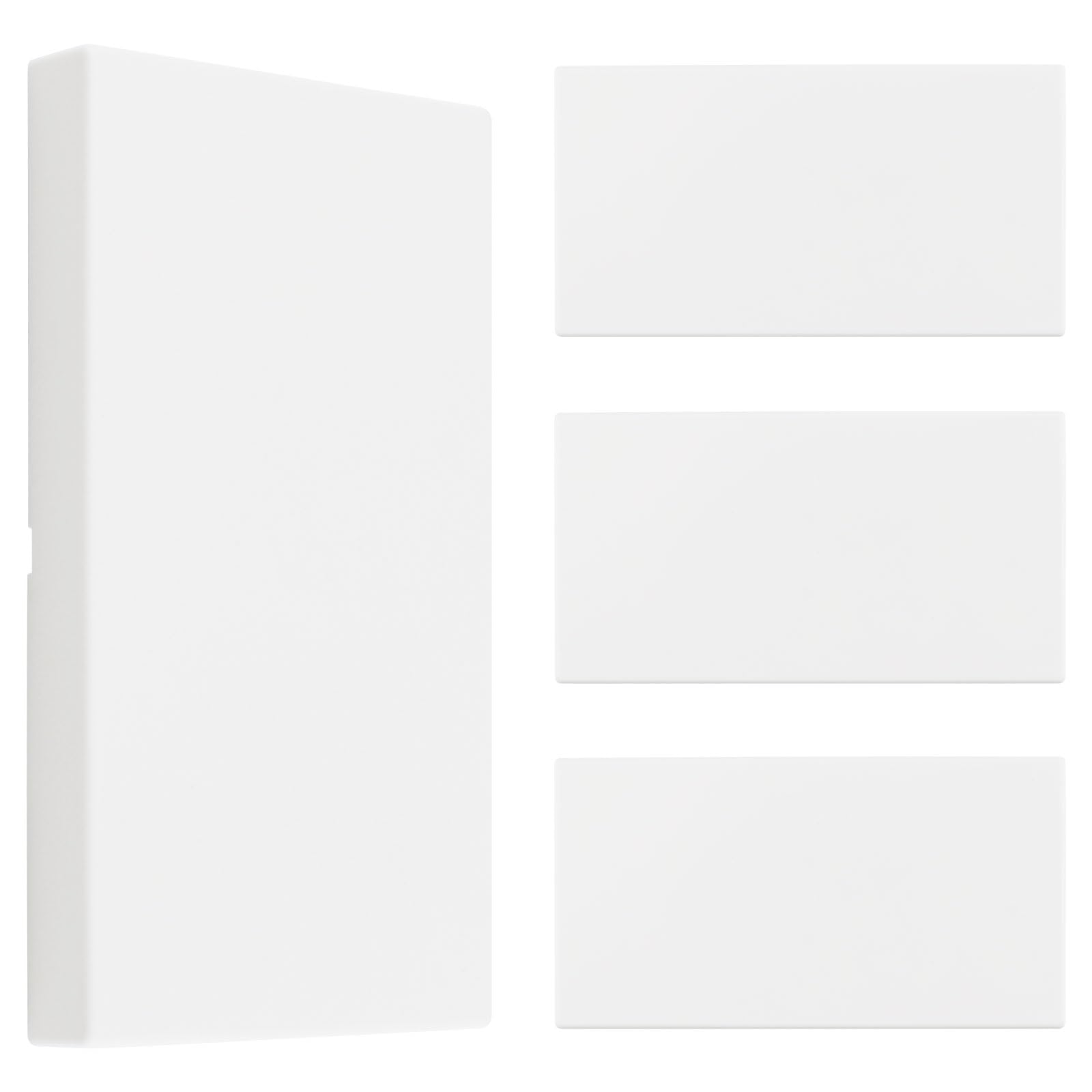 UFURMATE Blank Cover Wall Plate, 4Pcs 94 x 175 mm Screwless Snap-in Plastic Wall Hole Cover 2-Gang Blank Unused Device Outlet Cover (White/Heightened) — image 1