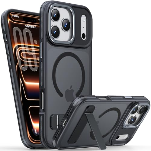 Coque iPhone 17 Pro Max MagSafe antichoc avec support béquille anneau aimanté