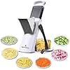 ONCE FOR ALL Upgrade Safe Mandoline Slicer Plus, Biger Size, Adjustable Vegetable Food Chopper Potato Fries Cutter, Detachable Blade, Kitchen Chopping Artifact, Gift (Black)