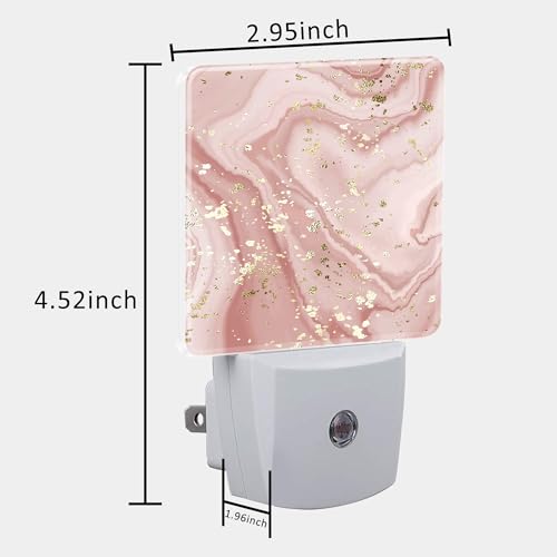 Image of Plug in Night Lights Gold Splatter Texture Liquid Marble Nightlight Plug Into Wall Dusk to Dawn Sensor LED Night Light for Kid Girls Boys Room Decor,Hallway,Kitchen,Bathroom,Nursery,Stairs