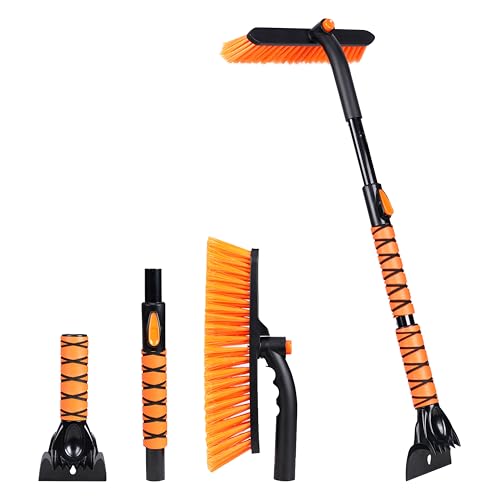 Image of EcoNour 36 inch Extendable Snow Brush and Ice Scraper |3-in1 Snow Removal Brush | Telescopic Brush with 360 Rotating Head for Car Windshield | Ice Scraper for SUV, Truck, and Car | Winter Car Accessories