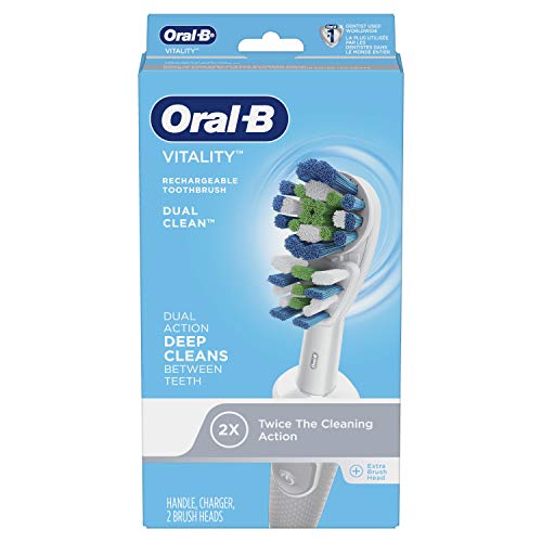 Oral-B Vitality Dual Clean Electric Rechargeable Toothbrush with 2 Brush Heads