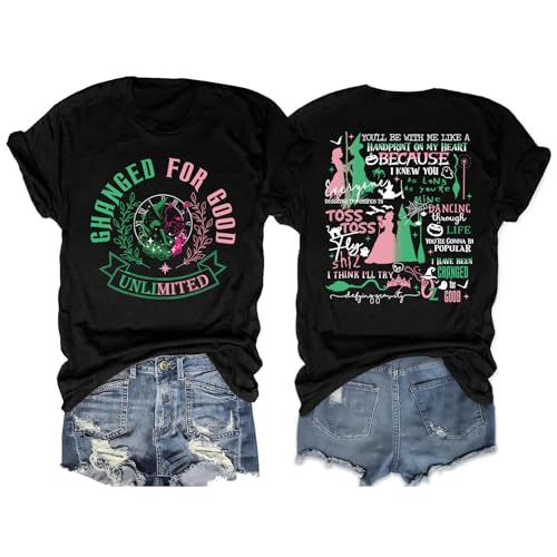 Musical Shirt for Women Wicked Tshirt Wizard Movie Fan Gifts Short Sleeve Casual Loose Tee Top