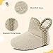 LeIsfIt Toddler Slippers Boys Girls Cozy Warm House Shoes Kids Non-slip Winter Slipper Booties Slip on Plush Lining Sock Slippers Beige 7.5-8.5 Toddler