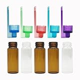 5 Pieces Visual Dispenser Glass Bottles, Dispenser Bottles for Skincare, Essential Oils, etc. for Travel and Camping Trips, 2.0inch/51mm Tall, Mixed Colors