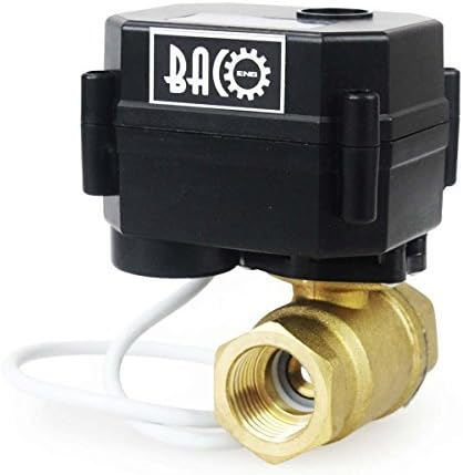 BACOENG 1/2" DC12V Brass 2 Port Motorized Ball Valve, Electric Ball Valve NPT CR02