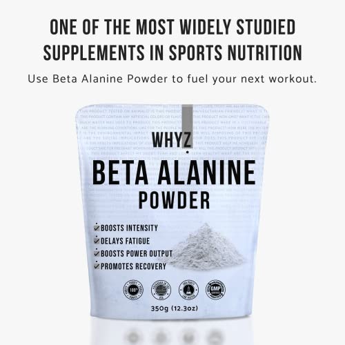 Whyz Beta Alanine Powder 350G, Pure Beta Alanine Pre-Workout Supplement For Sustained Energy, Beta Alanine Pre Workout Powder For Men And Women, Alanine Supplement For Endurance, 467 Servings #TOP7