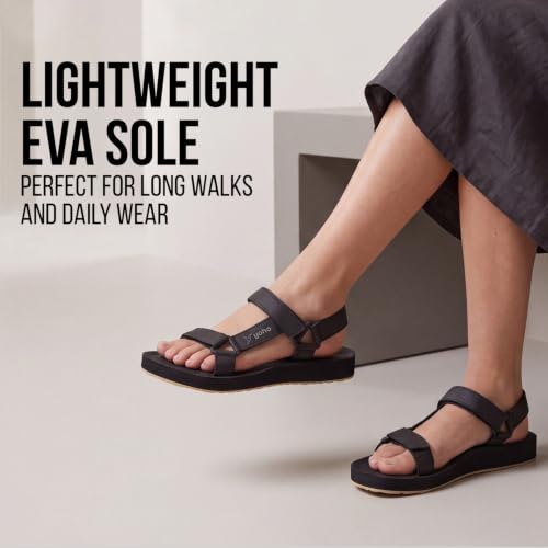 Image of YOHO EVA Sandals for Women | EVA sole | Comfortable cushioned sole with TPR base | Lightweight | Soft skin friendly straps | Adjustable straps | Velcro closure | Vibrant colour options