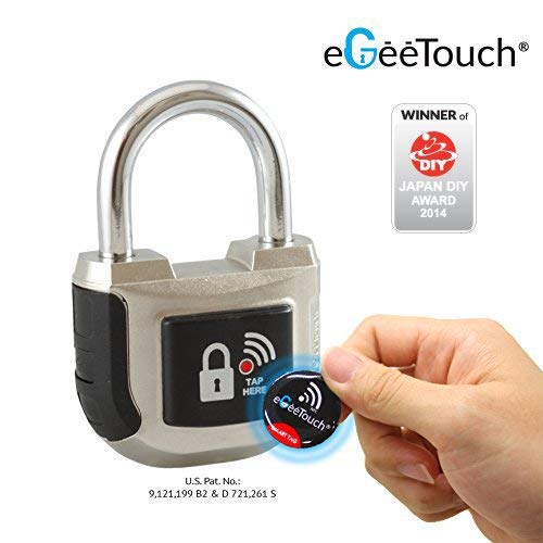 eGeeTouch Smart Padlock Indoor 2nd Gen with Patented Dual Bluetooth+NFC (Single)