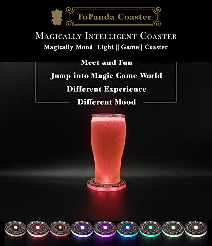 Topanda Gaming Coaster Led Coaster (2 Pcs ),1St In Market, Cup Pad Mat Group Table Game Bar Party Game Decor Drink Barware Gift Mood Light (Tc-181008) #TOP1
