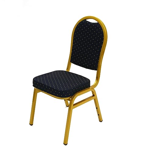 BE Furniture Premium Blue and Gold Banqueting Chairs, Blue Banquet Chairs, Extra thick frames for strenght & comfort