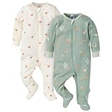 Gerber Baby Unisex 2-Pack 2-Way Zip Thermal Footed Sleep 'N Play, Desert Fruit, 6-9 Months