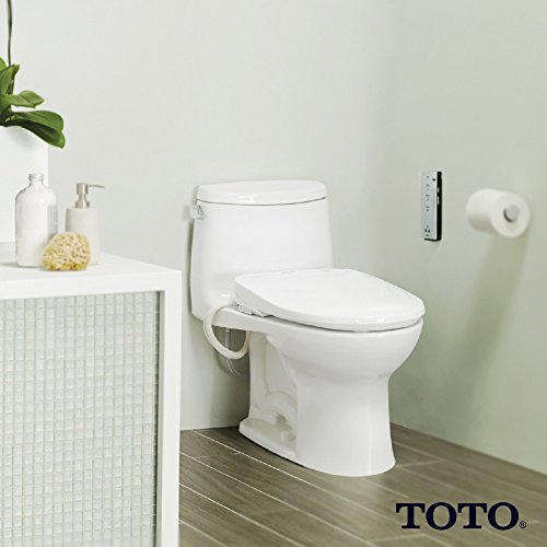 TOTO SW573#01 S300E Electronic Bidet Toilet Cleansing, Instantaneous Water, EWATER Deodorizer, Warm Air Dryer, and Heated Seat, Round, Cotton White - Image 6
