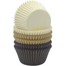 Natural White Coffee Brown Cupcake Liners Standard Greaseproof Paper Baking Cups, 150-Count
