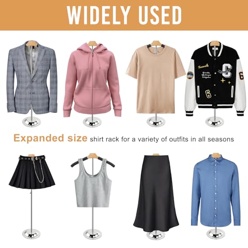 Fumingpal 20-35 Inch Height Adjustable Shirt Display Stand, T Shirt Display Stand for Vendors, Mannequin Torso for Clothing Dress Garment Coat Retail (Black, 6 Pcs)