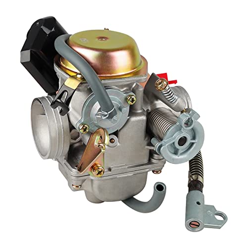 Image of 150cc gy6 carburetor PD24J for 4 Stroke Engines 125cc 150cc 152QMJ 157QMI 24mm for Motorcycle Scooter ATV Go Kart with Electric Choke Intake Manifold