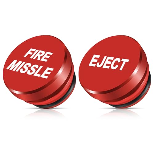 Image of Cigarette Lighter Cover 2 Pcs, Cigarette Lighter Plug Cover Dustproof Waterproof, Button Aluminum Fits Most Automotive Vehicles and Boats with Standard 12 Volt Power Source (FIRE Missile Eject)